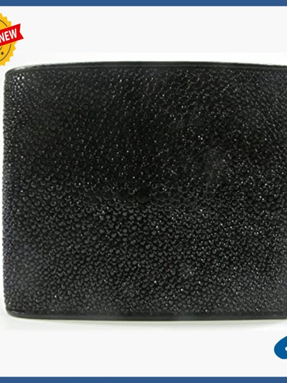 Genuine Stingray Leather Bifold Wallet with 6 Card Slots